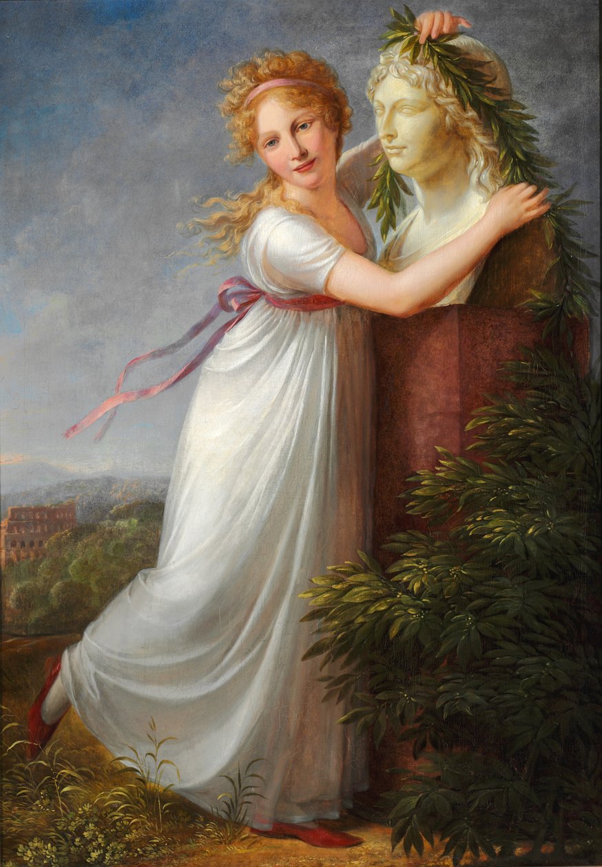 Ida schmückt die Büste ihrer Mutter von Philipp Friedrich von Hetsch