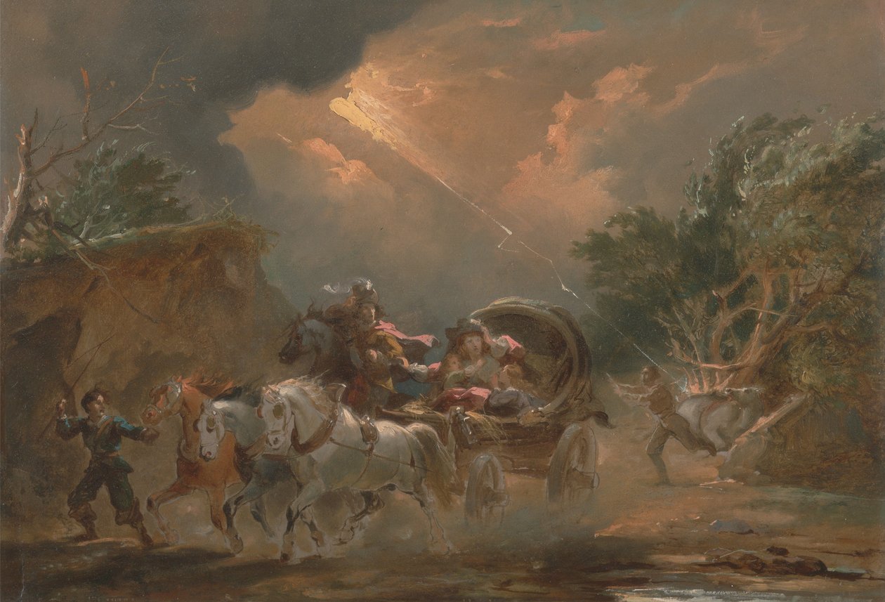 Kutsche im Gewitter von Philippe-Jacques de Loutherbourg