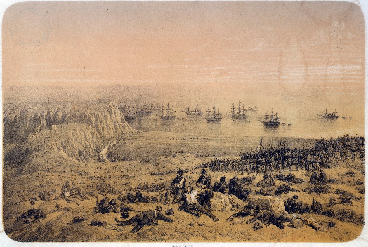 Krimkrieg (1853-1856): die Schlacht an der Alma am 20.09.1854. Illustration von Philippe Benoist