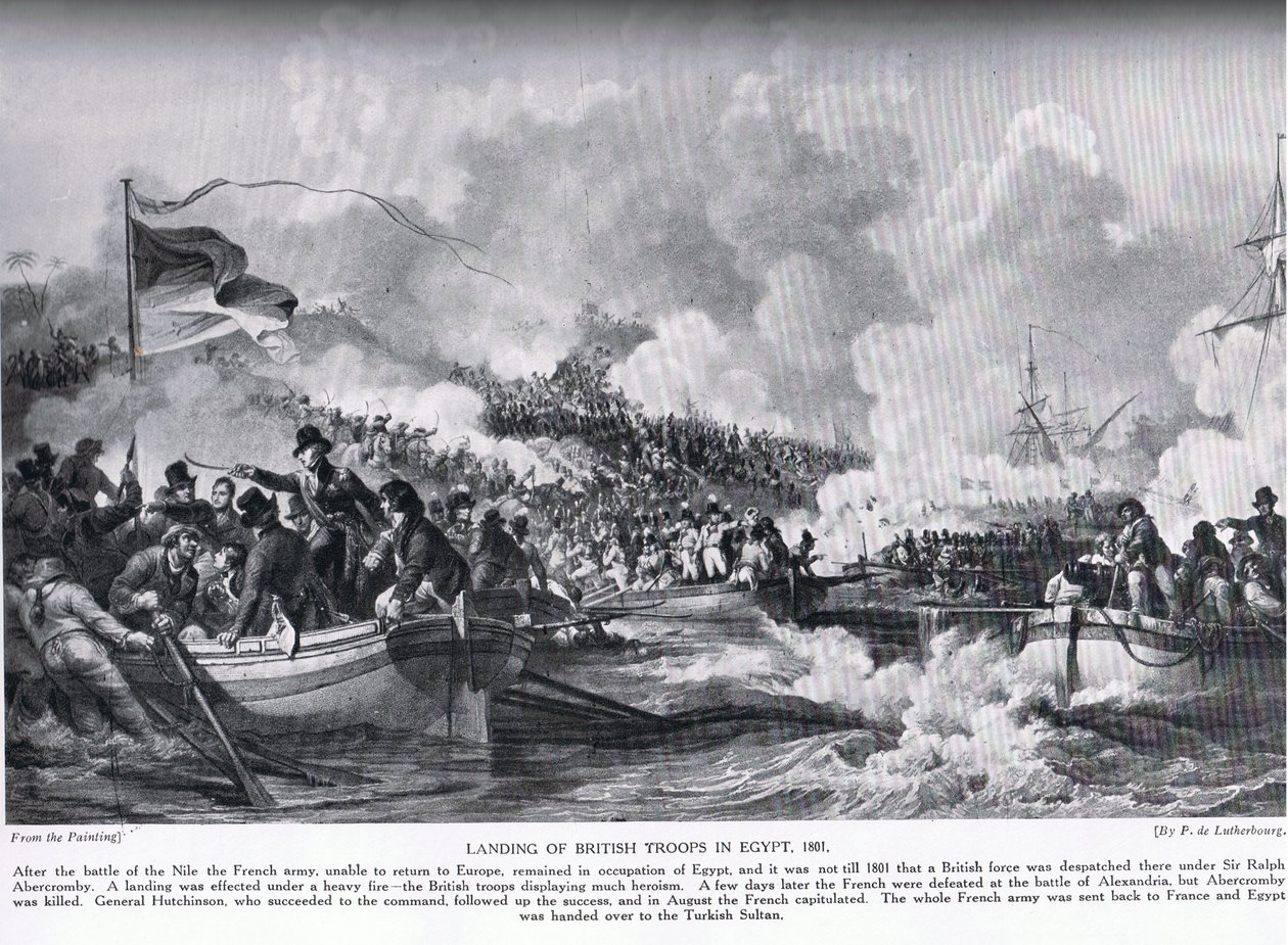 Die Landung britischer Truppen in Ägypten im Jahr 1801, Illustration aus 