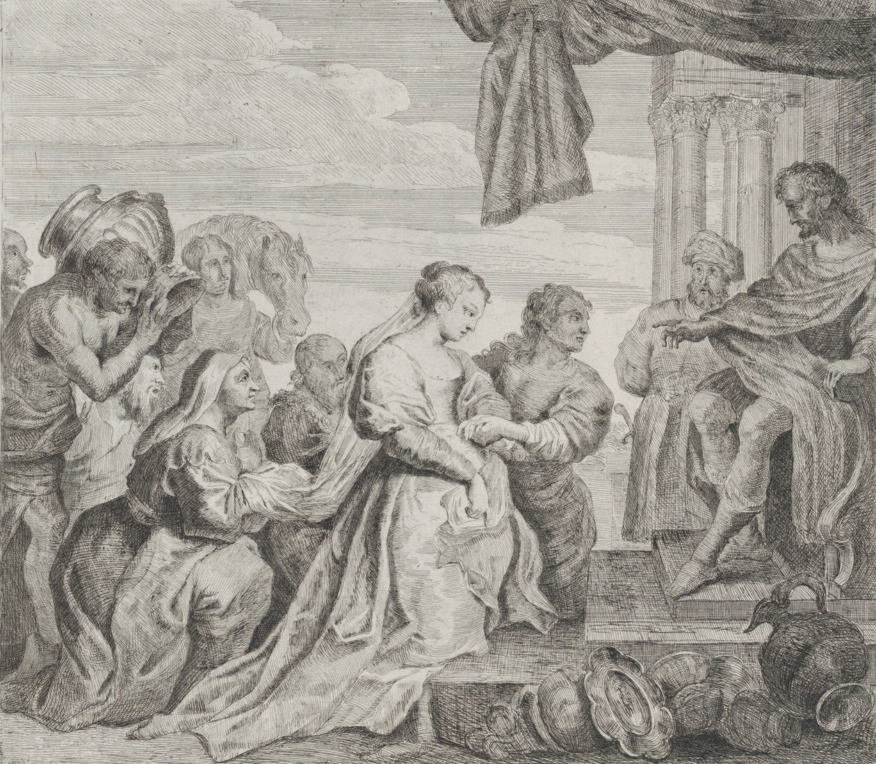 Salomo und die Königin von Saba von Philippe Lambert Joseph Spruyt