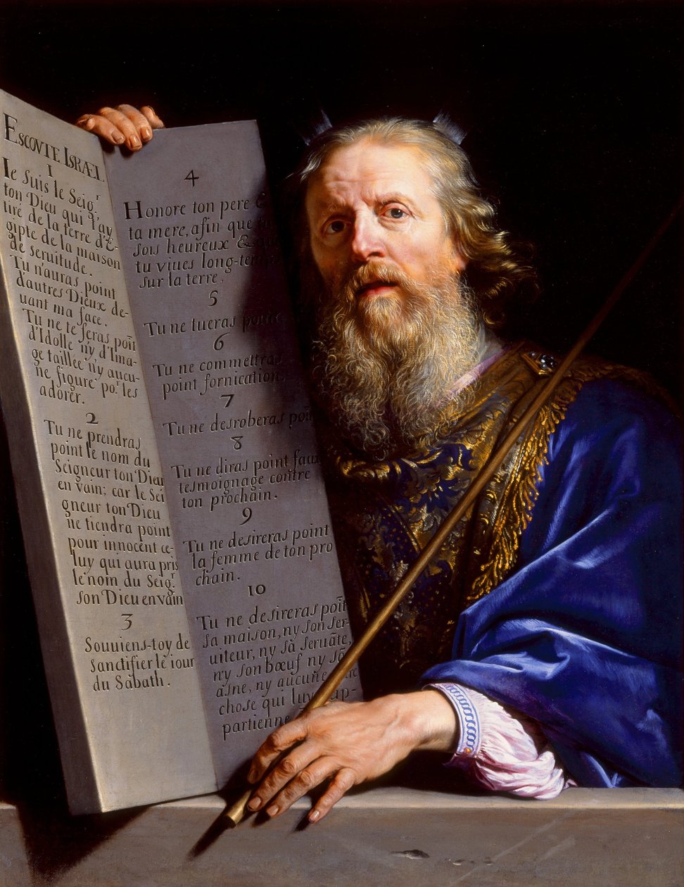 Moses präsentiert die Gesetzestafeln von Philippe de Champaigne