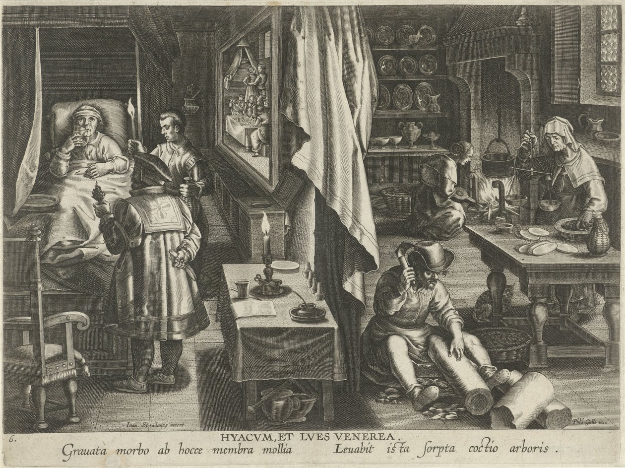 Medizin gegen Syphilis von Philips Galle (attributed to workshop of)