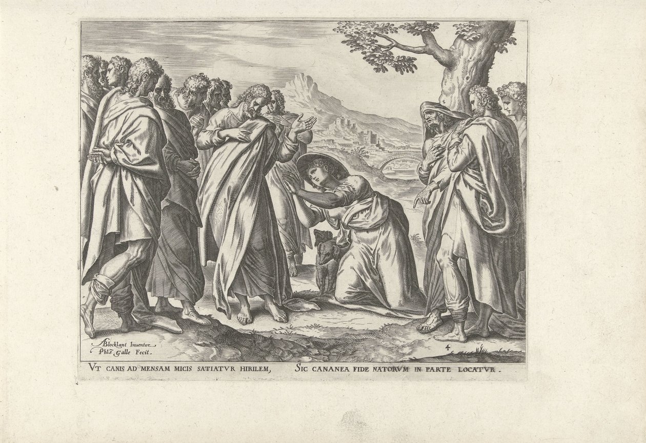 Christus und die kanaanäische Frau von Philips Galle