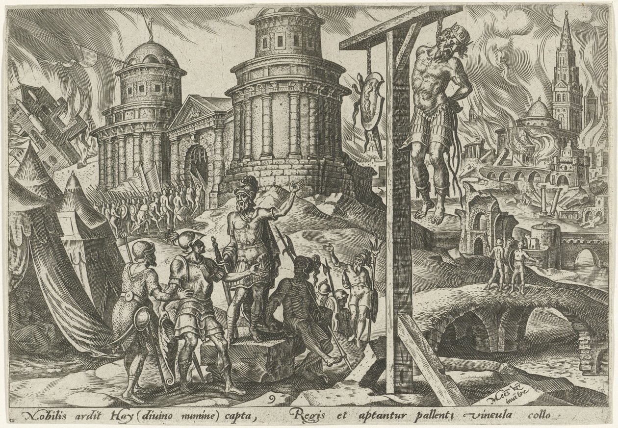 Der König von Ai wird aufgehängt von Philips Galle