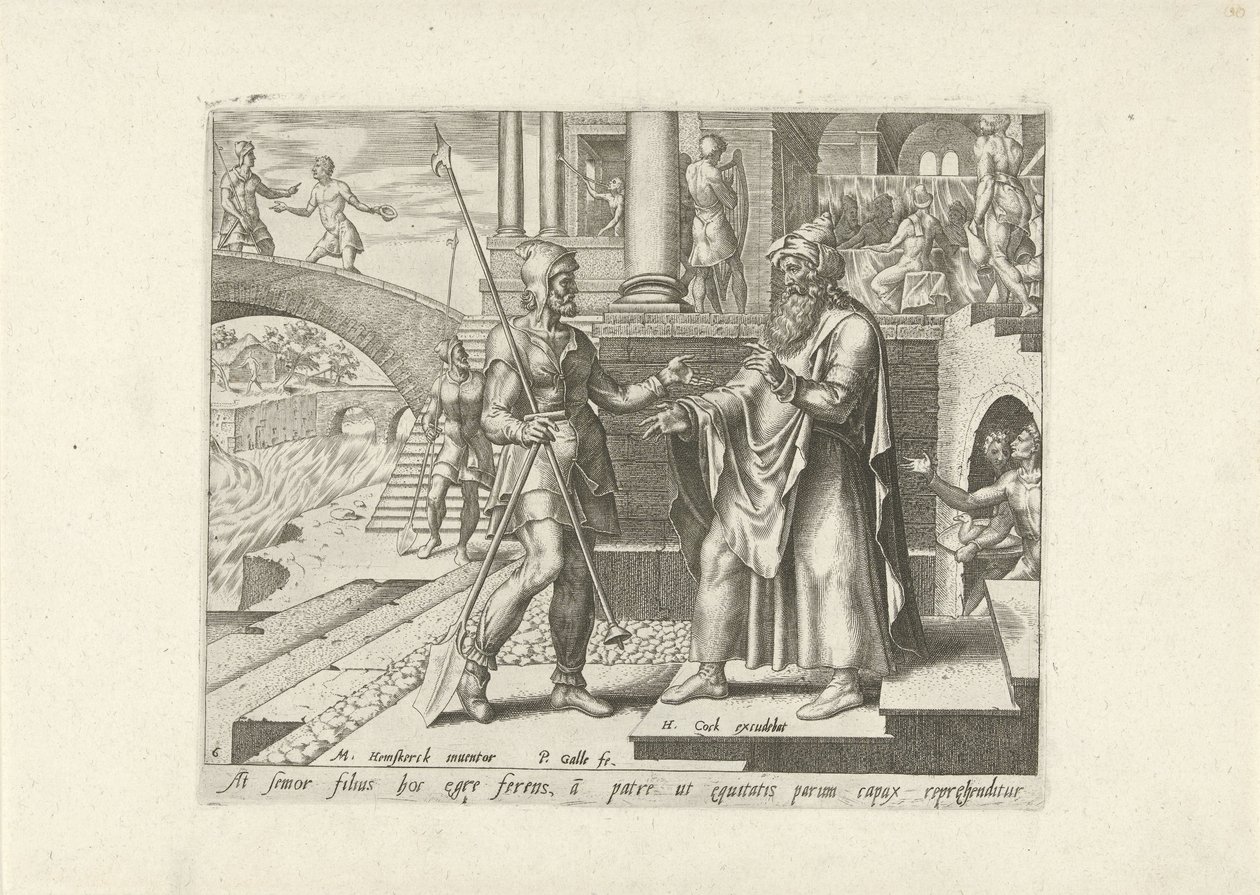 Der älteste Bruder des verlorenen Sohnes ist wütend (Gleichnis vom verlorenen Sohn) von Philips Galle
