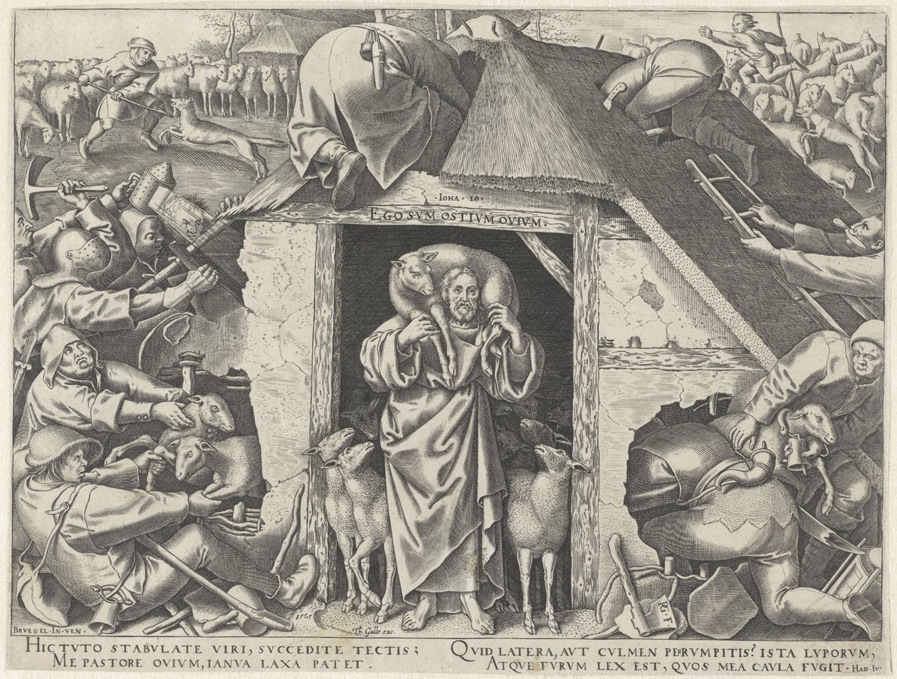 Gleichnis von Christus als der gute Hirte von Philips Galle