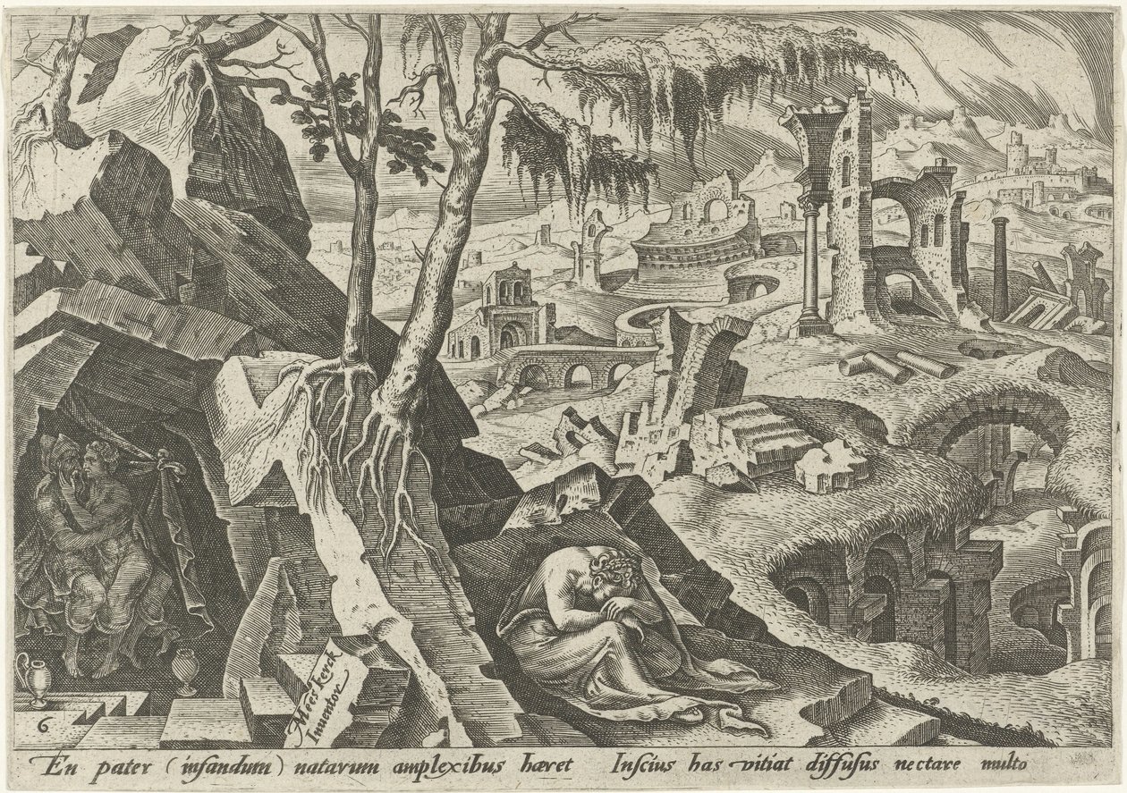 Lot und seine Töchter von Philips Galle