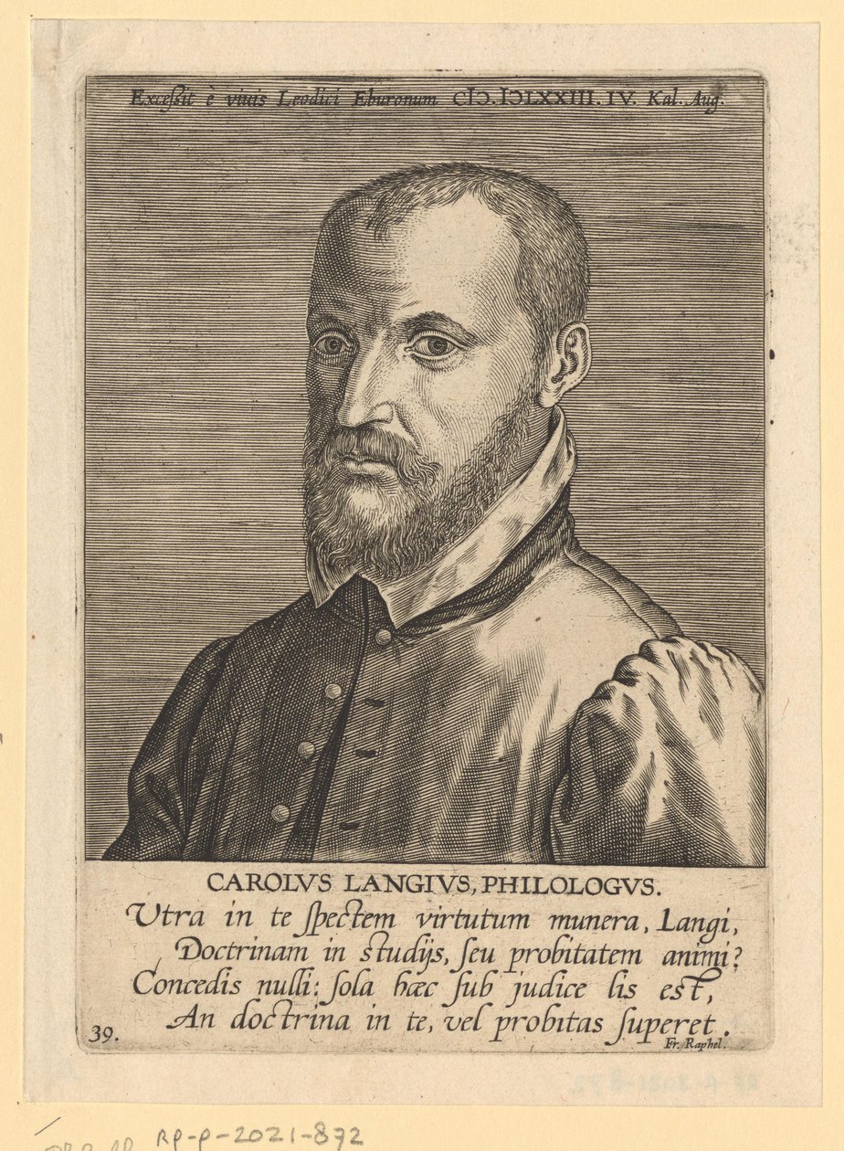 Porträt von Charles de Langhe von Philips Galle