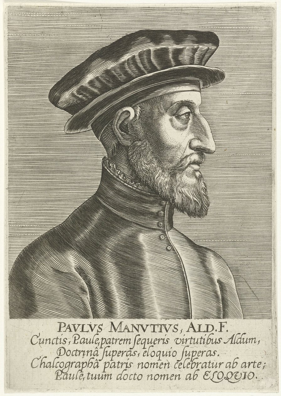 Porträt von Paolo Manuzio von Philips Galle
