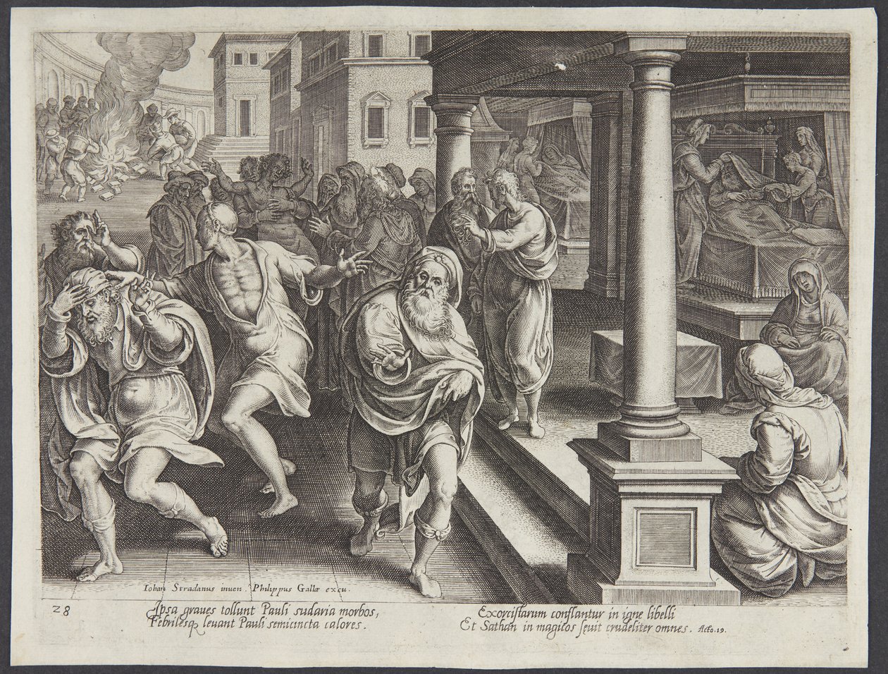 St. Paulus und die Exorzisten in Ephesus von Philips Galle