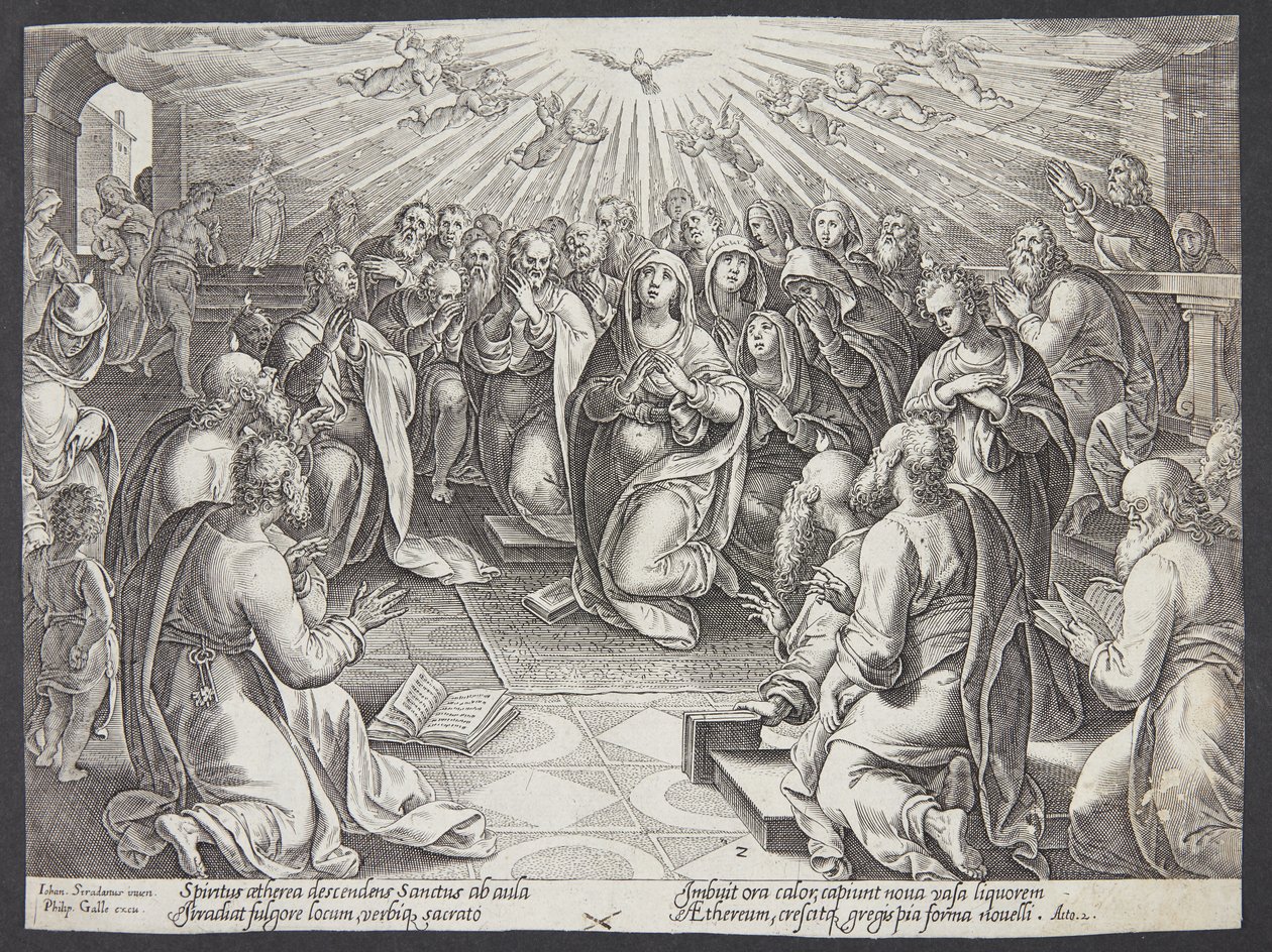 Die Herabkunft des Heiligen Geistes von Philips Galle