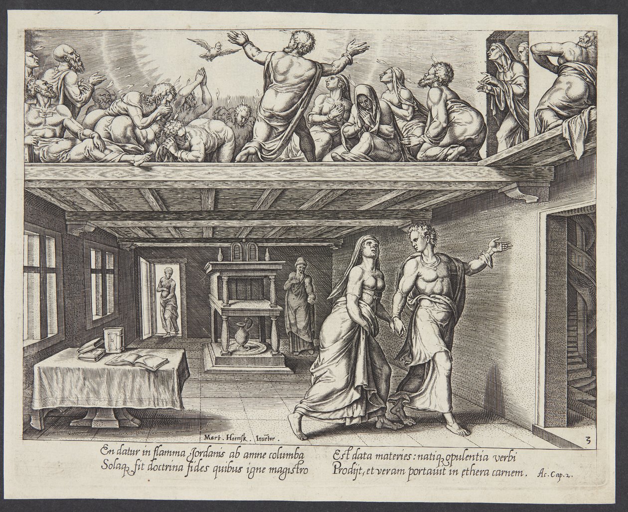 Die Herabkunft des Heiligen Geistes von Philips Galle