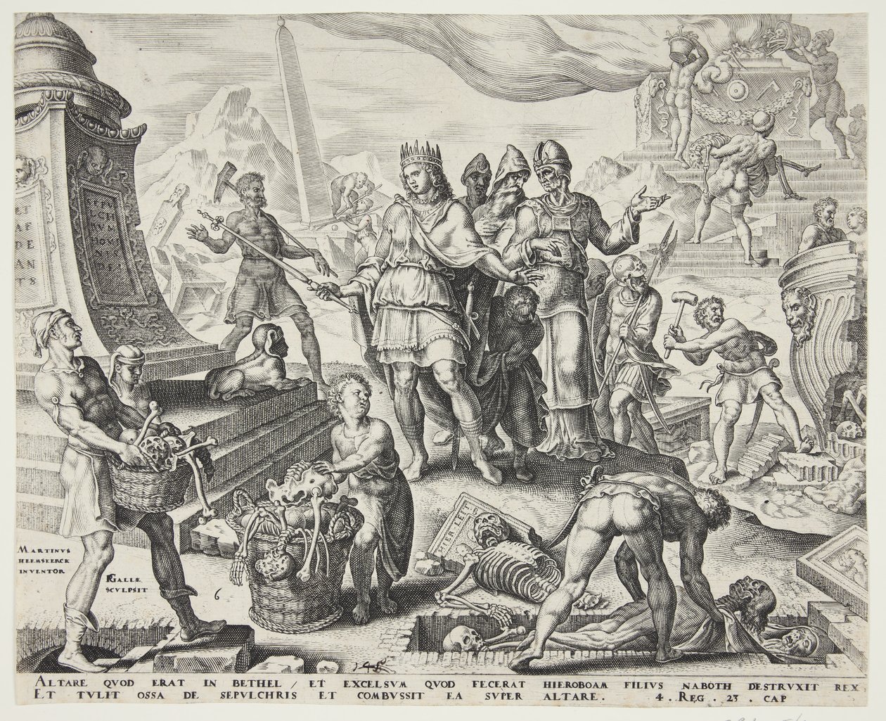 Die Zerstörung des Altars in Bethel und die Ausgrabung der Knochen aus den Gräbern von Philips Galle