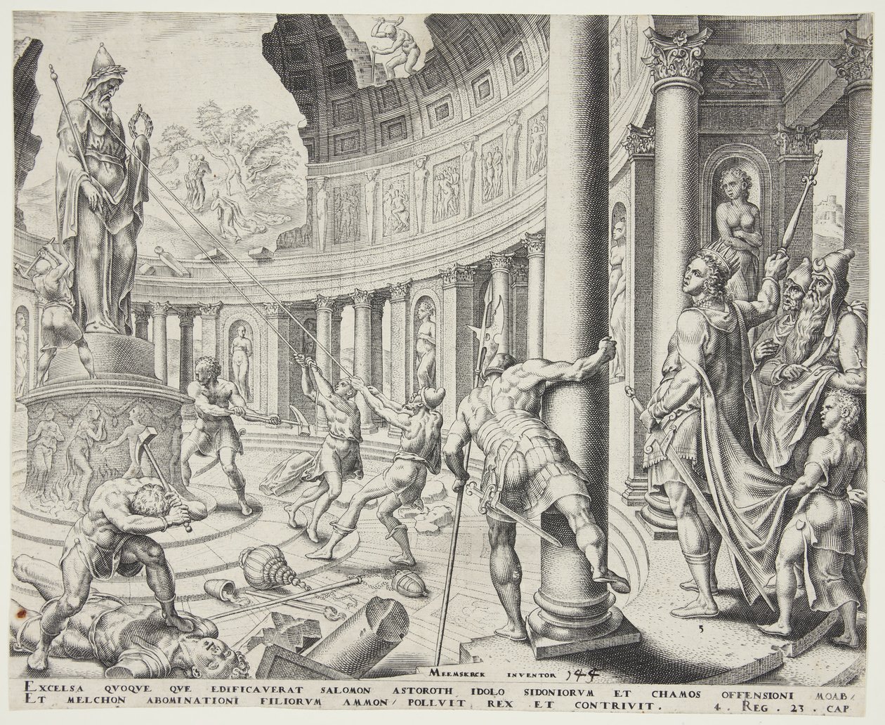 Die Zerstörung des Tempels von Ashtoreth, Chemosh und Milcom von Philips Galle