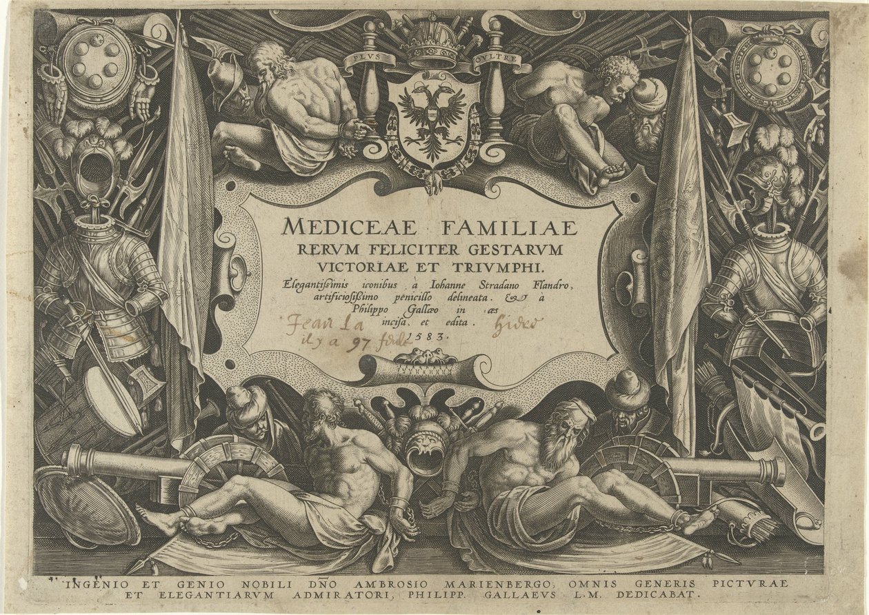 Titelblatt der Serie Mediceae Familiae von Philips Galle