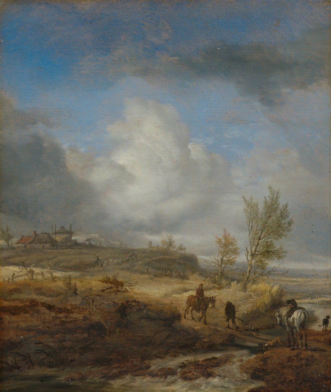 Bewölkte Dünenlandschaft von Philips Wouwerman