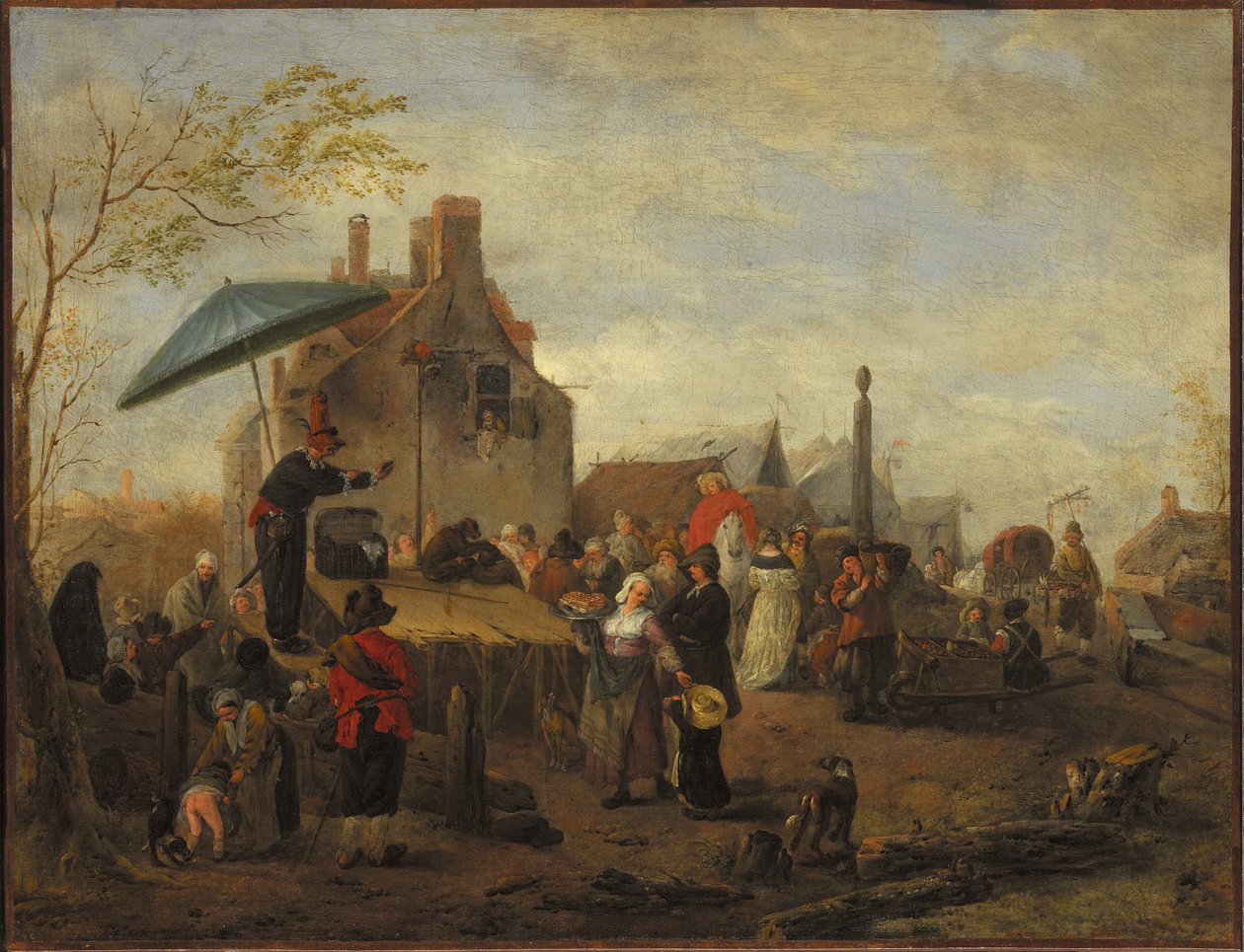 Gaukler auf einem Markt von Philips Wouwerman