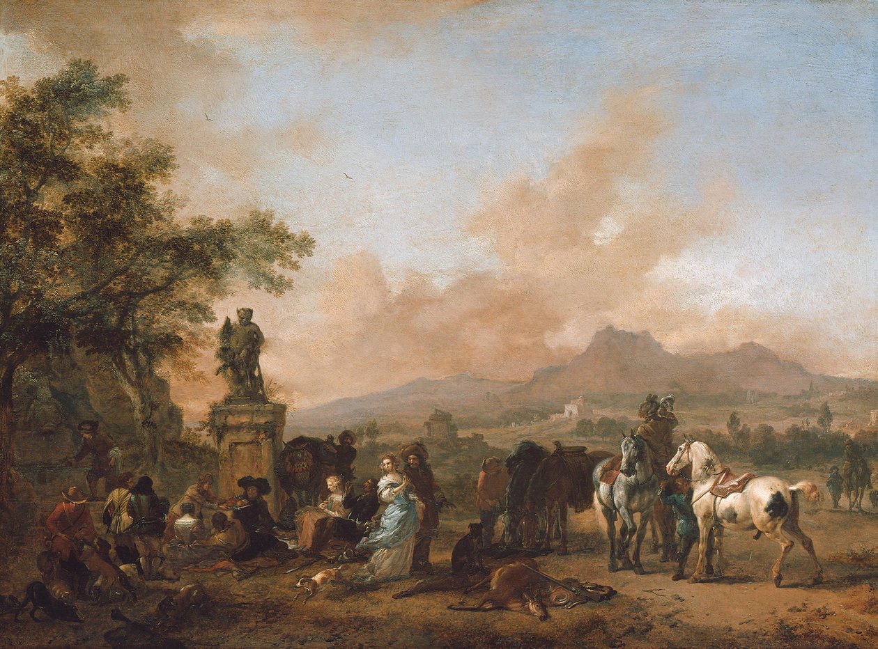 Rast auf der Hirschjagd von Philips Wouwerman