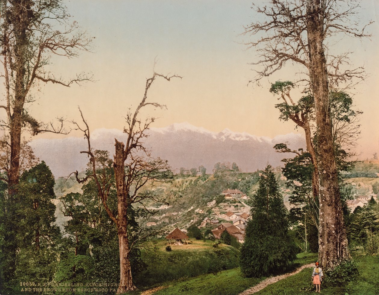Darjeeling. Kinchinjunga und die Schneefelder von Beechwood Park von Photoglob Co. (Zurich, active c. 1890 1910)