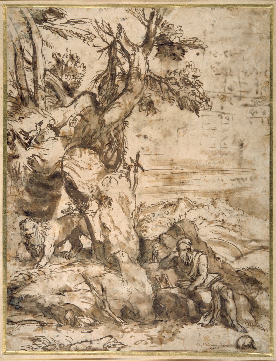 St. Hieronymus liest in der Wildnis, nach Tizian (ca. 1488-1576) von Pier Francesco Mola