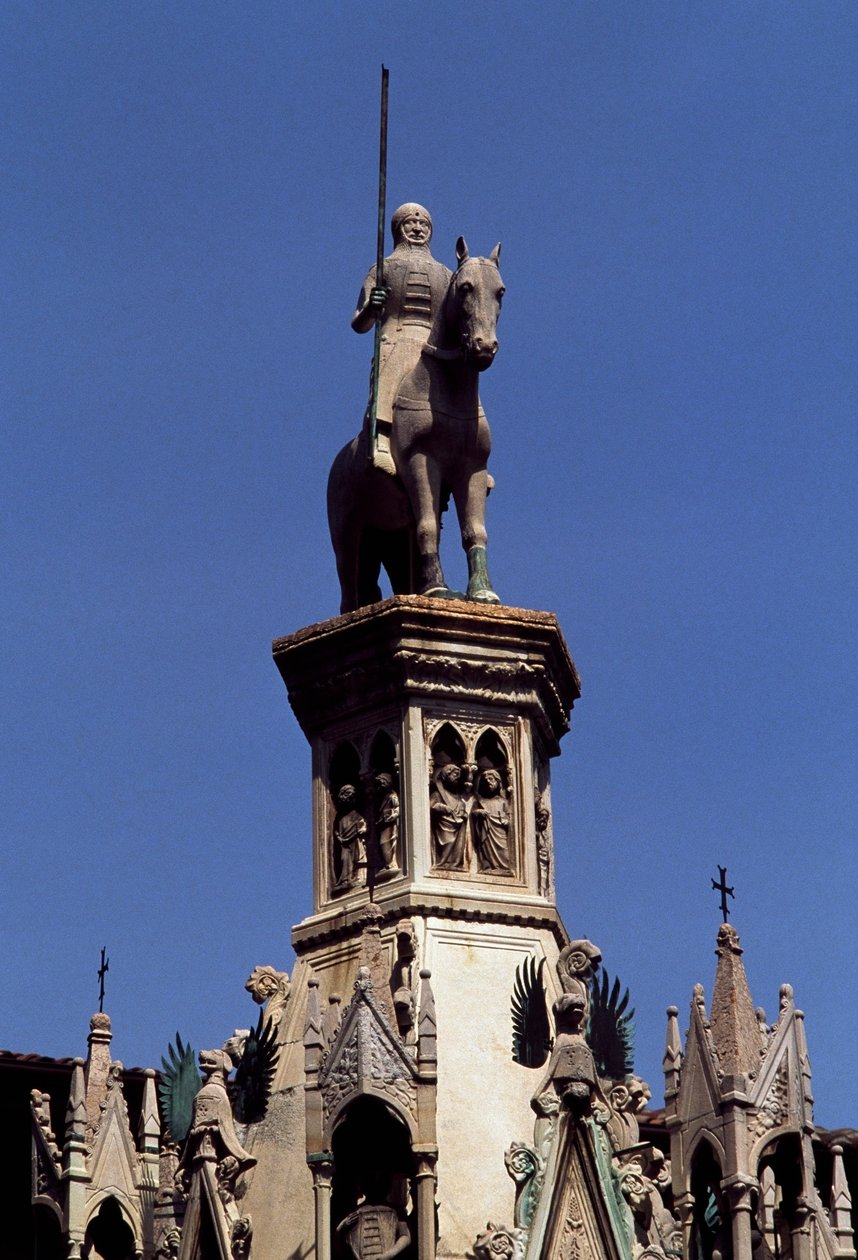 Reiterstatue von Cansignorio della Scala, Grab von Cansignorio della Scala, Werk von Bonino da Campione, Scaliger-Gräber, Verona, Venetien, Italien von Blaise Nicolas Le Sueur