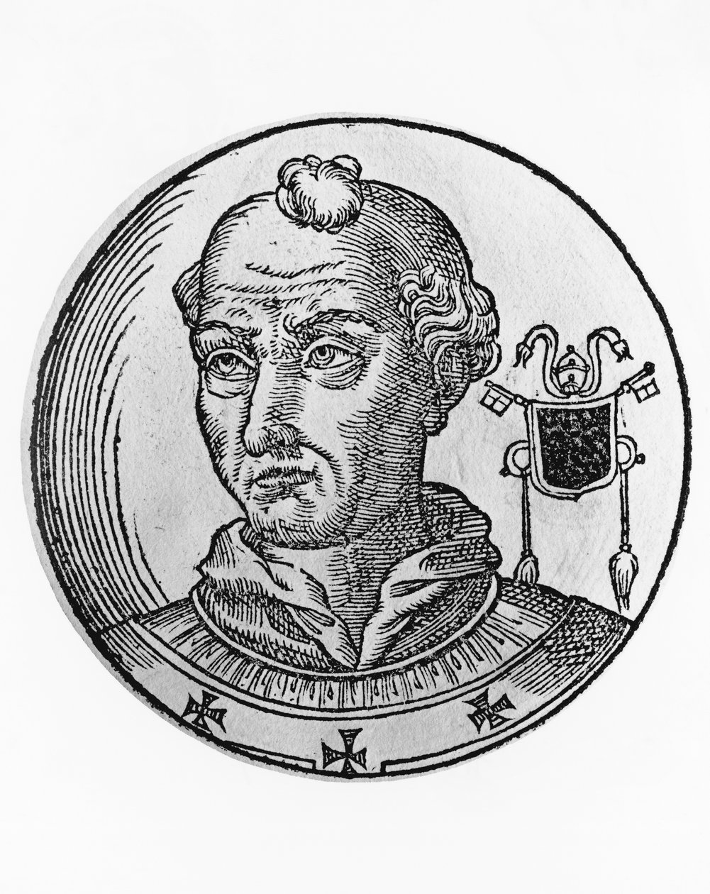 Porträt von Adrian II. (792-872) von Blaise Nicolas Le Sueur