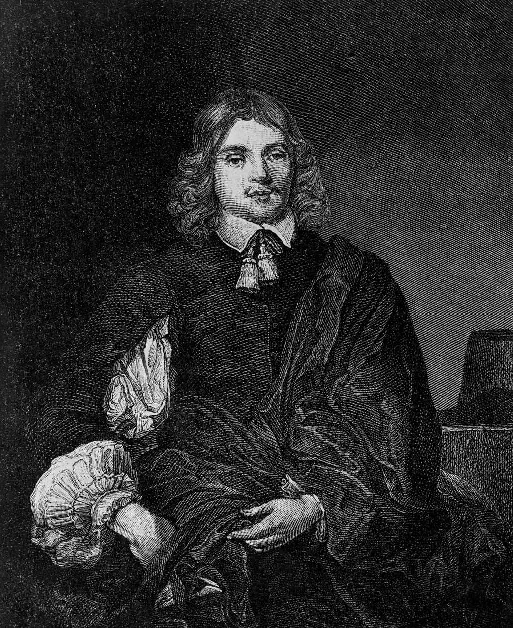 Porträt von Lucius Cary, 2. Viscount Falkland (ca. 1610-1643), englischer Autor, Politiker und Soldat, der von 1642 bis 1643 Staatssekretär war, Gravur von Blaise Nicolas Le Sueur