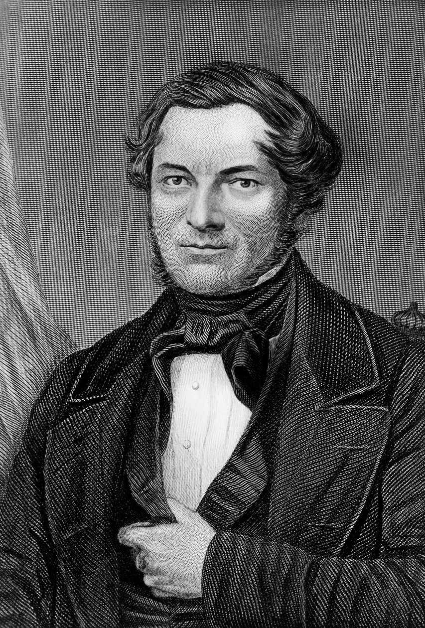 Porträt von Robert Wilhelm Eberhard Bunsen (1811-1899), deutscher Chemiker und Physiker, Gravur von Blaise Nicolas Le Sueur