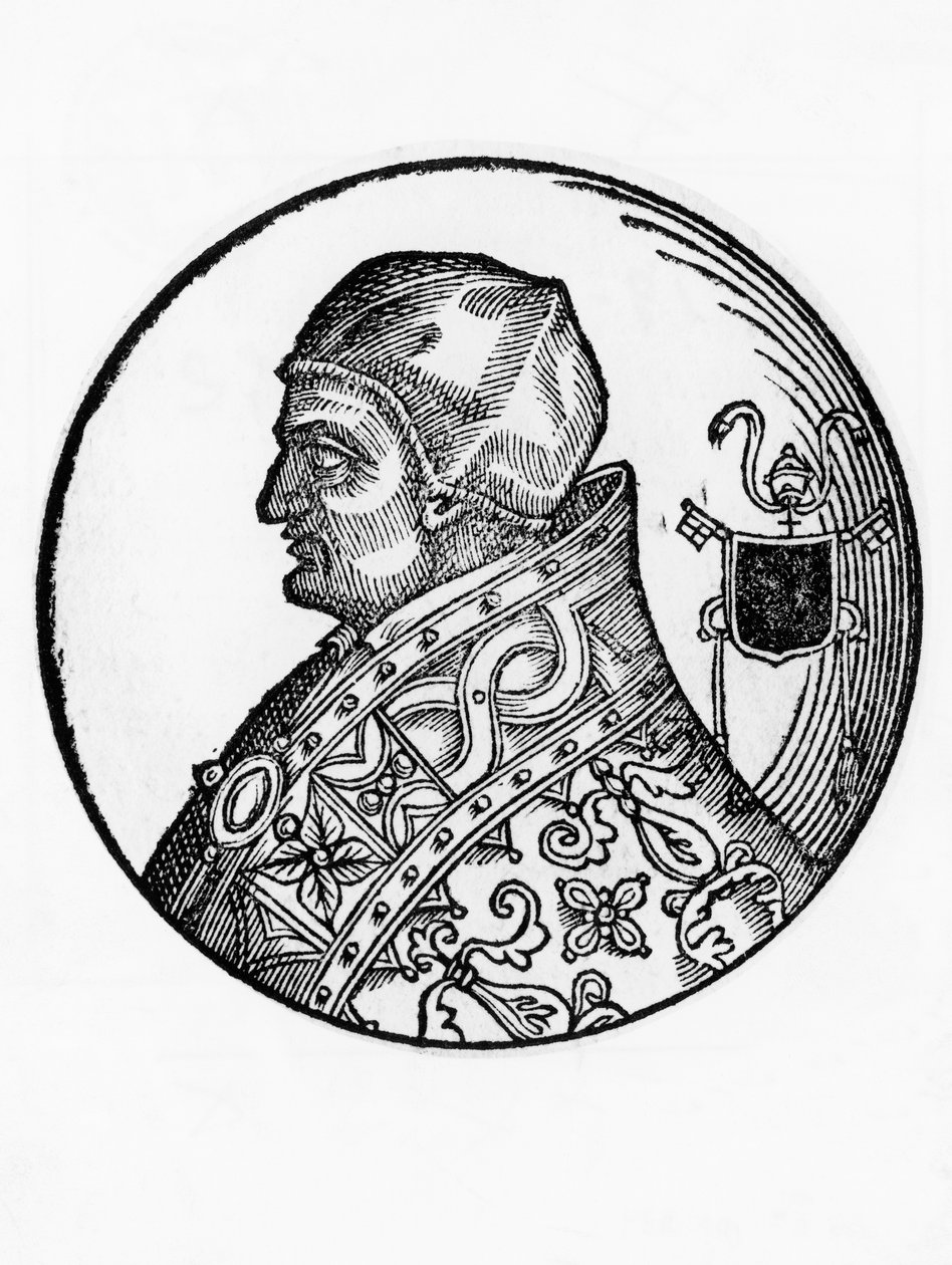 Porträt von Sabinian (gestorben 606), 65. Papst der katholischen Kirche ab 604, Gravur von Blaise Nicolas Le Sueur