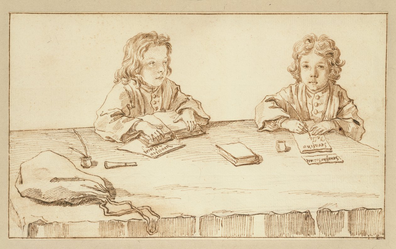 Porträts von Serafino und Francesco Falzacappa von Pier Leone Ghezzi