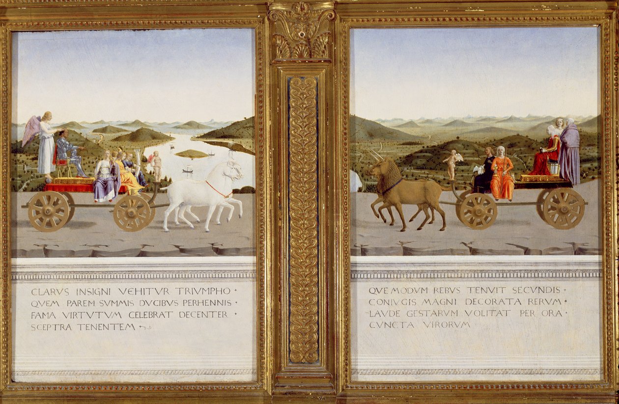 Allegorische Triumphe von Federico da Montefeltro, Herzog von Urbino und Battista Sforza von Piero della Francesca