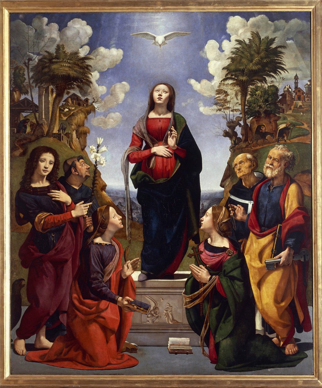Unbefleckte Empfängnis umgeben von Heiligen, ca. 1500-05 von Piero di Cosimo