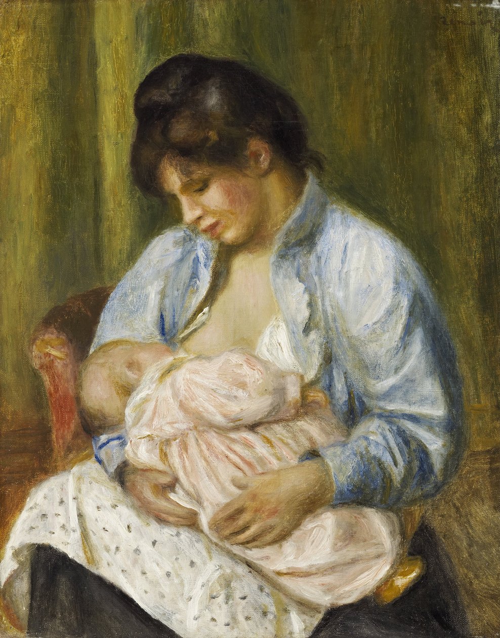 Eine Frau, die ein Kind stillt von Pierre-Auguste Renoir