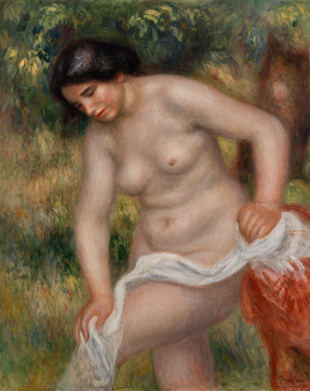 Badende trocknet sich ab von Pierre-Auguste Renoir