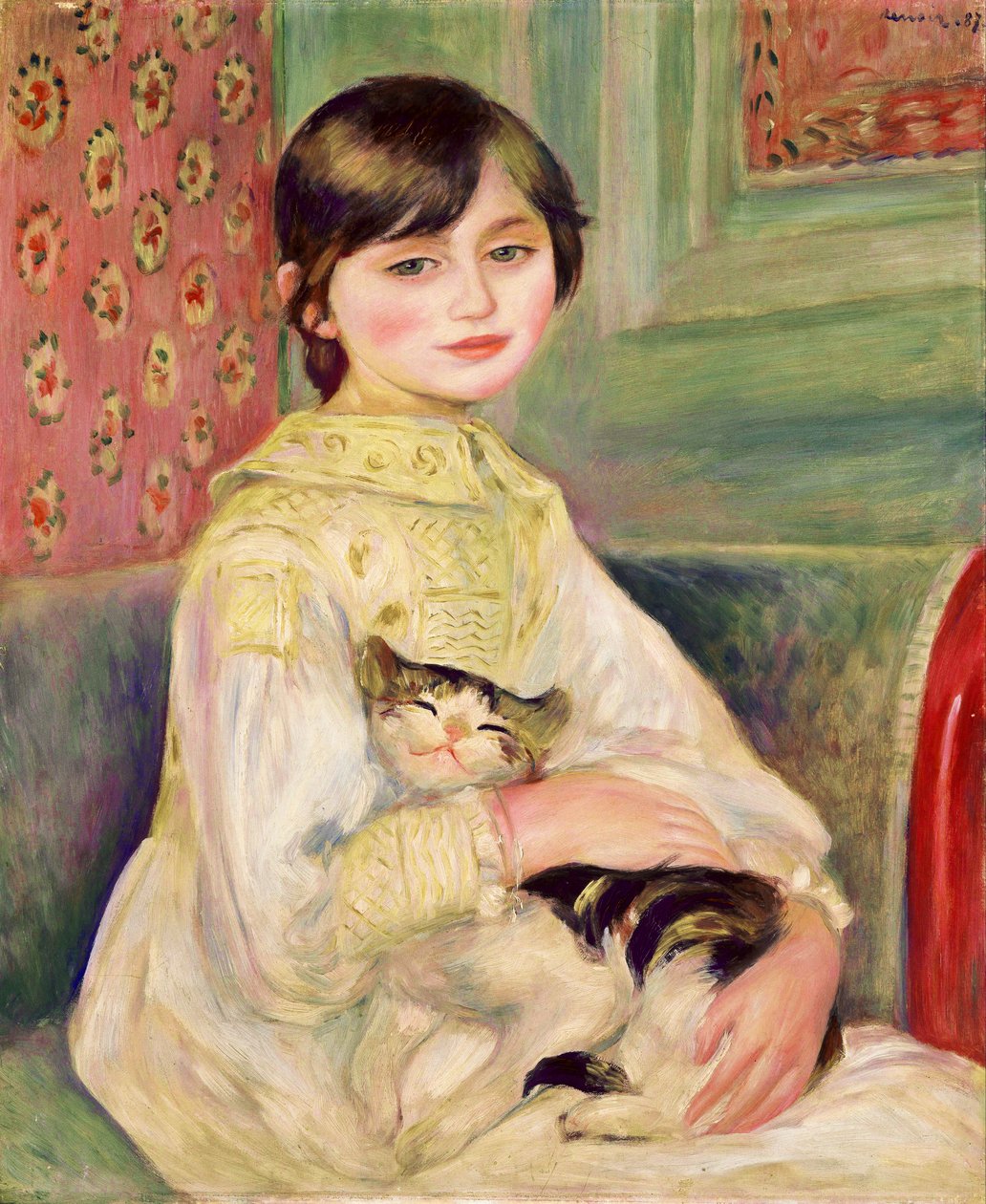 Julie Manet, auch bekannt als das Kind mit der Katze von Pierre-Auguste Renoir