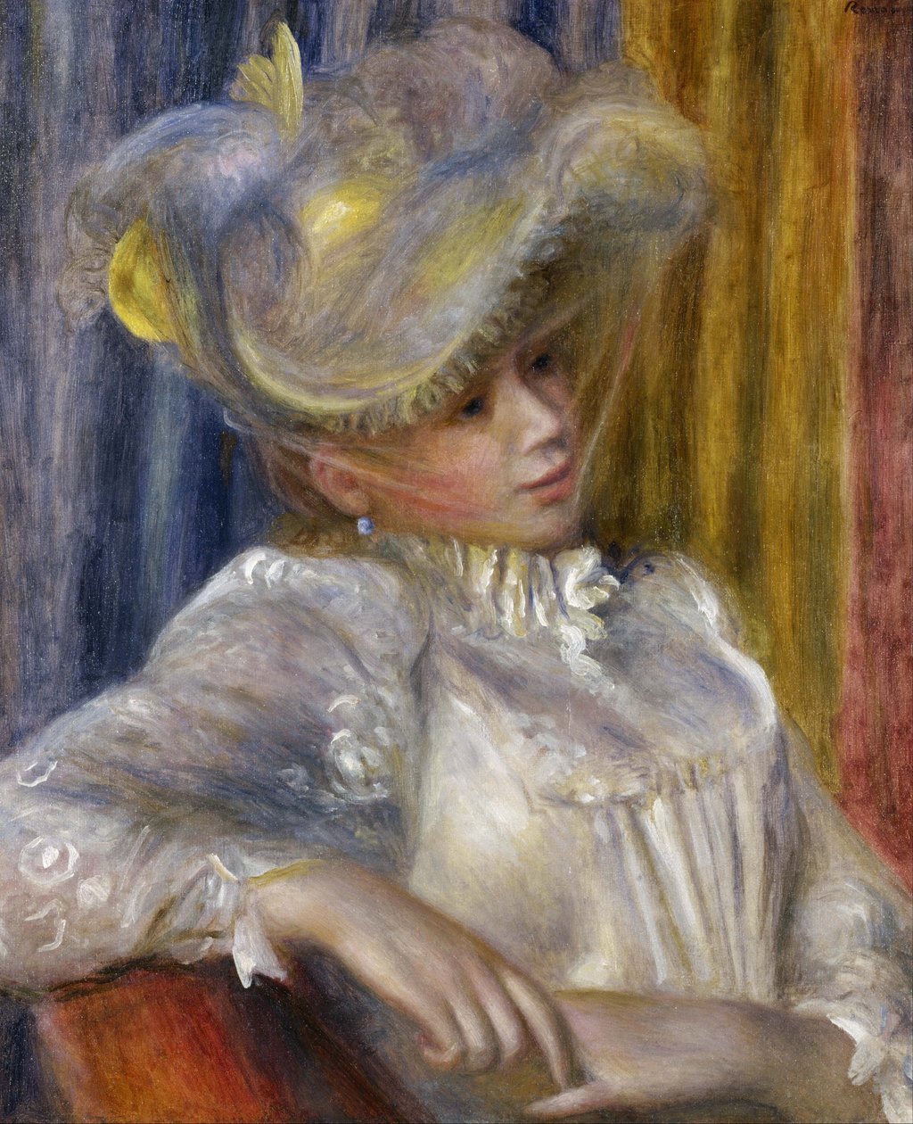 Frau mit Hut von Pierre-Auguste Renoir