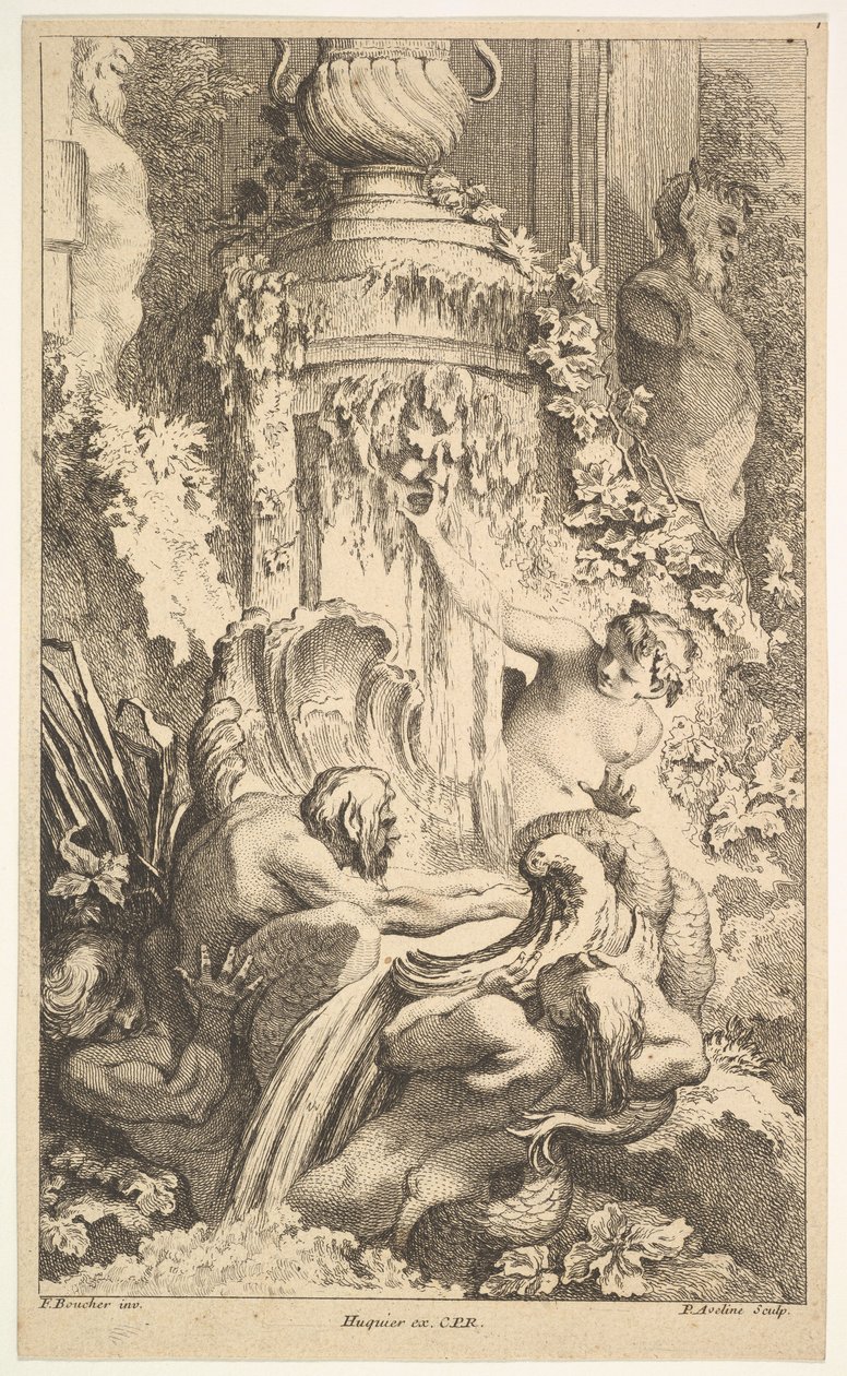 Naiaden, Tritonen und das Bad des Priapus, 1736 von Pierre Alexandre Aveline