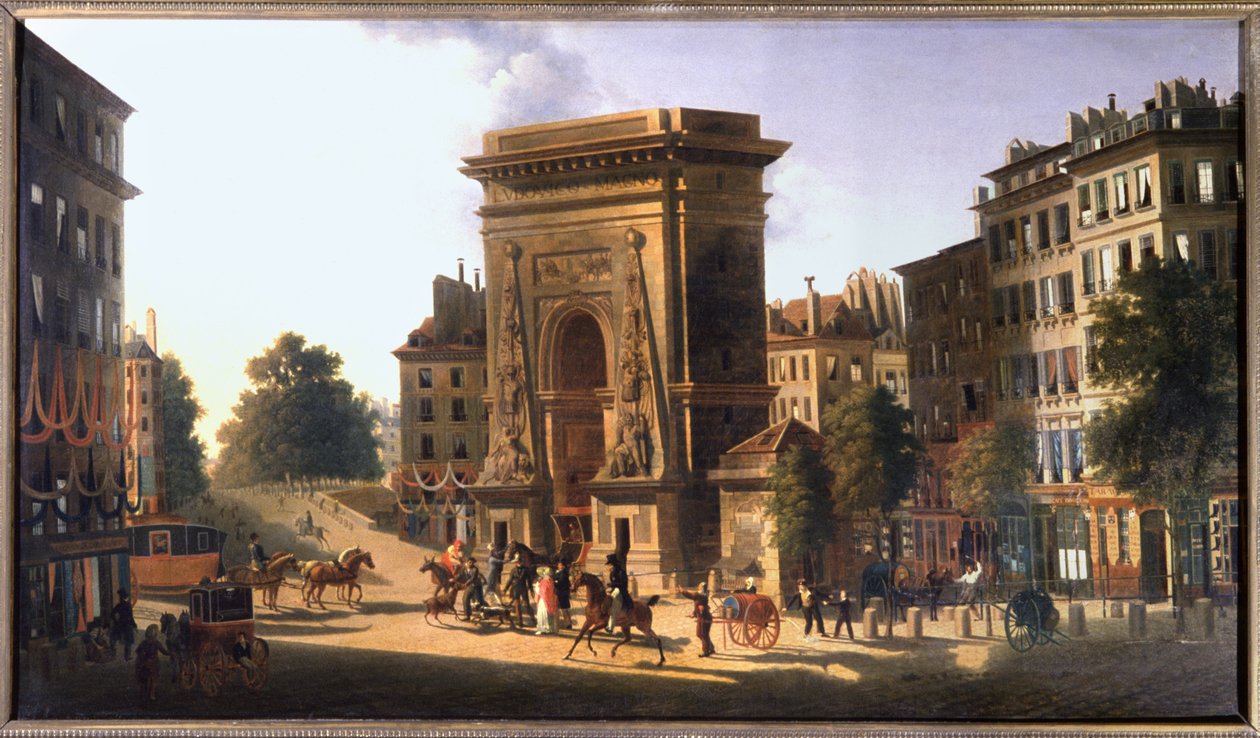 Der Boulevard du Temple und das Porte Saint Denis, Paris von Pierre Alexandre Pau de Saint Martin
