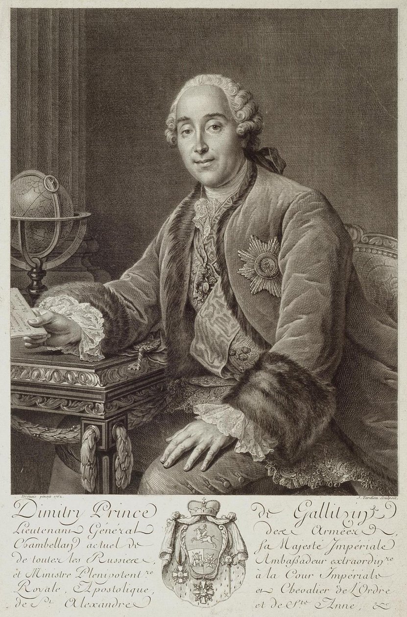 Porträt von Prinz Dmitriy Mikhailovich Golitsyn von Pierre Alexandre Tardieu