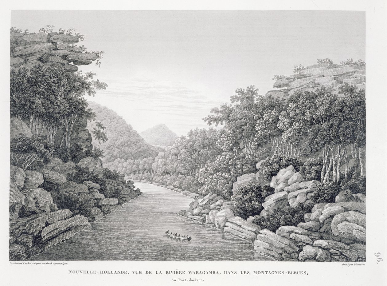 Neuholland: Ansicht des Waragamba-Flusses in den Blue Mountains, aus 