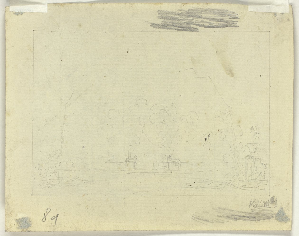 Blatt mit Skizzen von Pierre Antoine Mongin