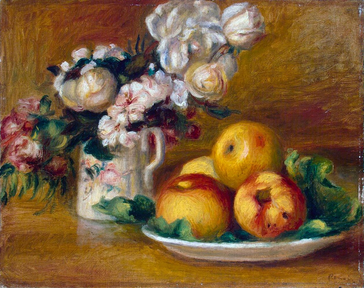 Äpfel und Blumen, ca. 1895 von Pierre Auguste Renoir