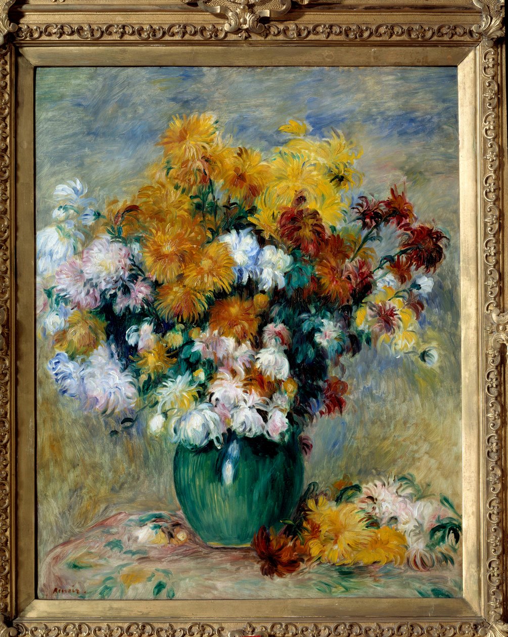 Blumenstrauß von Chrysanthemen. Gemälde von Pierre Auguste Renoir (1841-1919) von Pierre Auguste Renoir