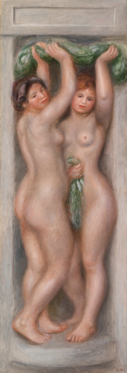 Karyatiden; auch genannt Zwei Badende (Dekoratives Paneel) von Pierre Auguste Renoir