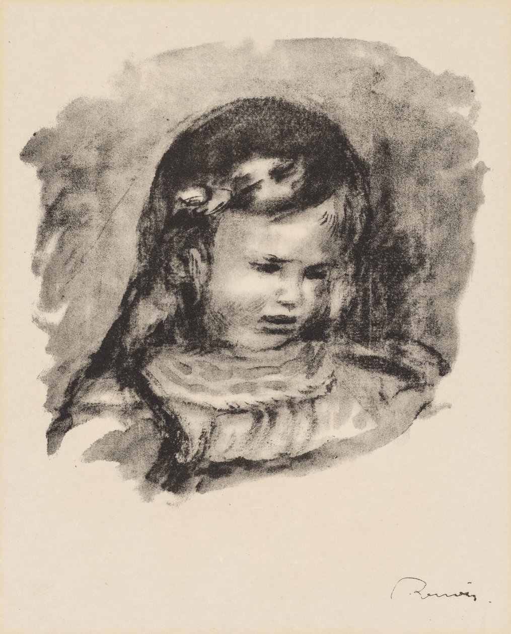 Claude Renoir, der Kopf gesenkt (Claude Renoir, la tête baissée) von Pierre Auguste Renoir