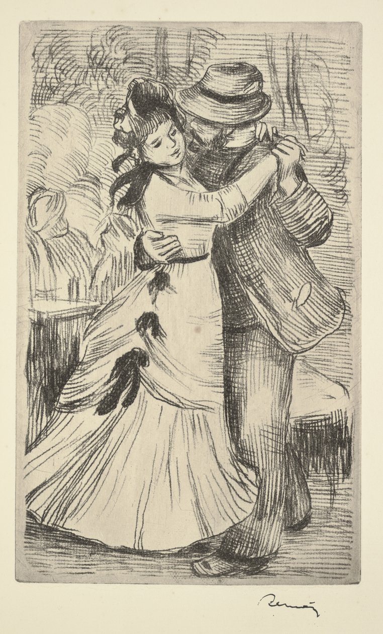 Tanz auf dem Land, ca. 1890 (Weichgrundradierung) von Pierre Auguste Renoir