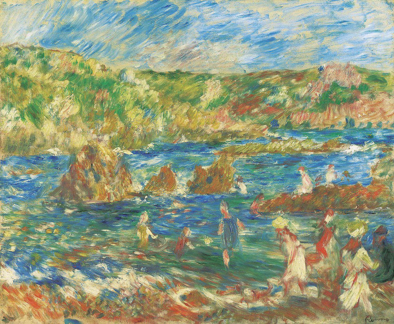 Kinder am Strand von Guernsey, ca. 1883 von Pierre Auguste Renoir
