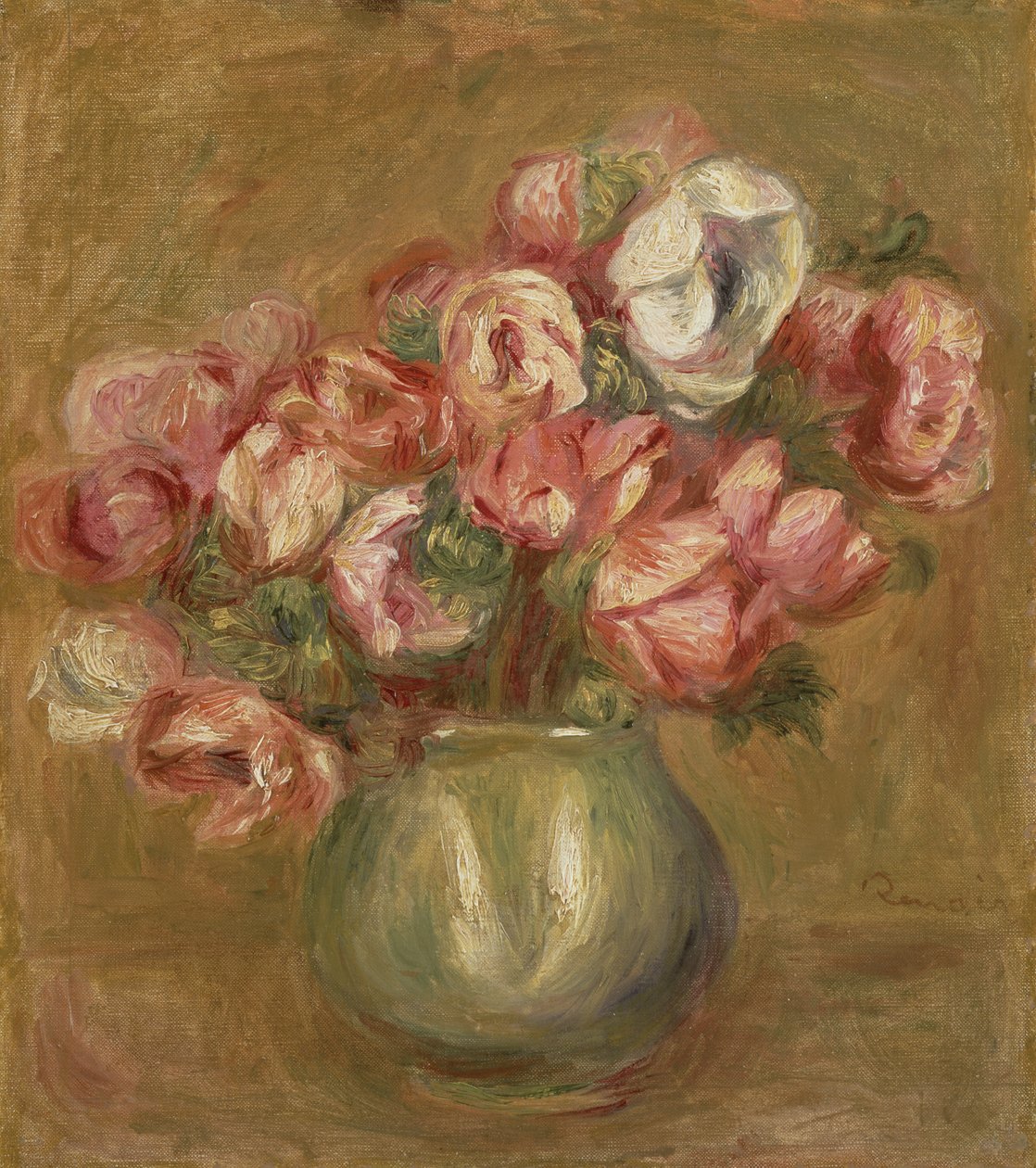 Blumen in einer grünen Vase, 1906 von Pierre Auguste Renoir