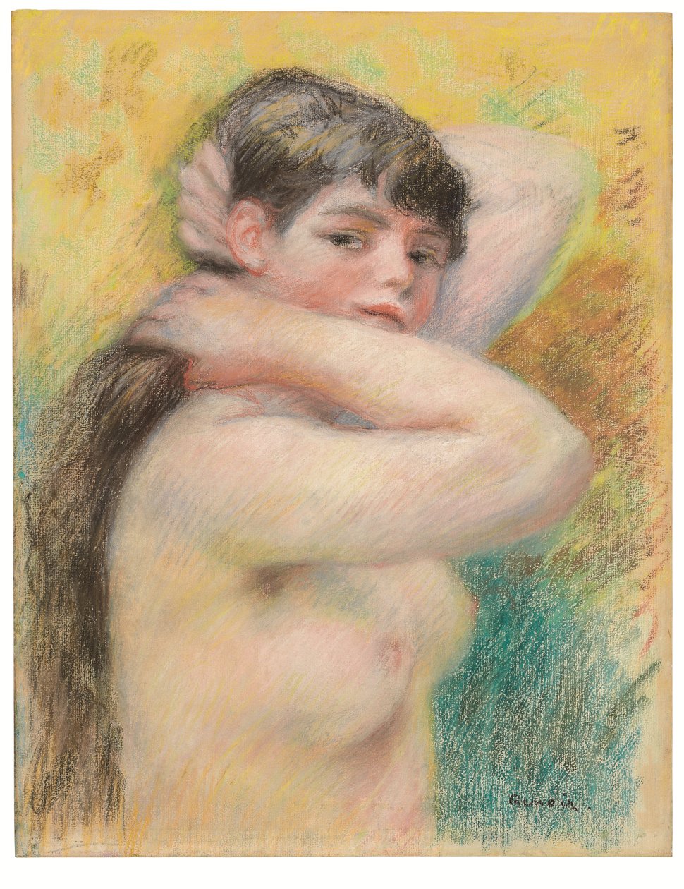 Der nackte Oberkörper (Junges Mädchen bei ihrer Toilette) von Pierre Auguste Renoir
